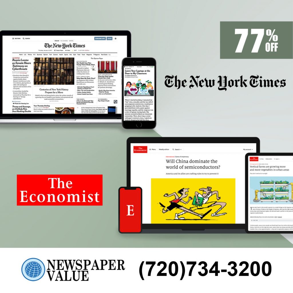New York Times and The Economist Subscription for 3 Years