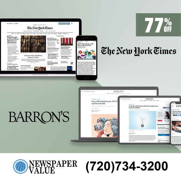 New York Times and Barron's News Digital Combo for 3 Years